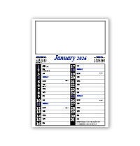 Wire Bound Memo Calendar - Blue and Black