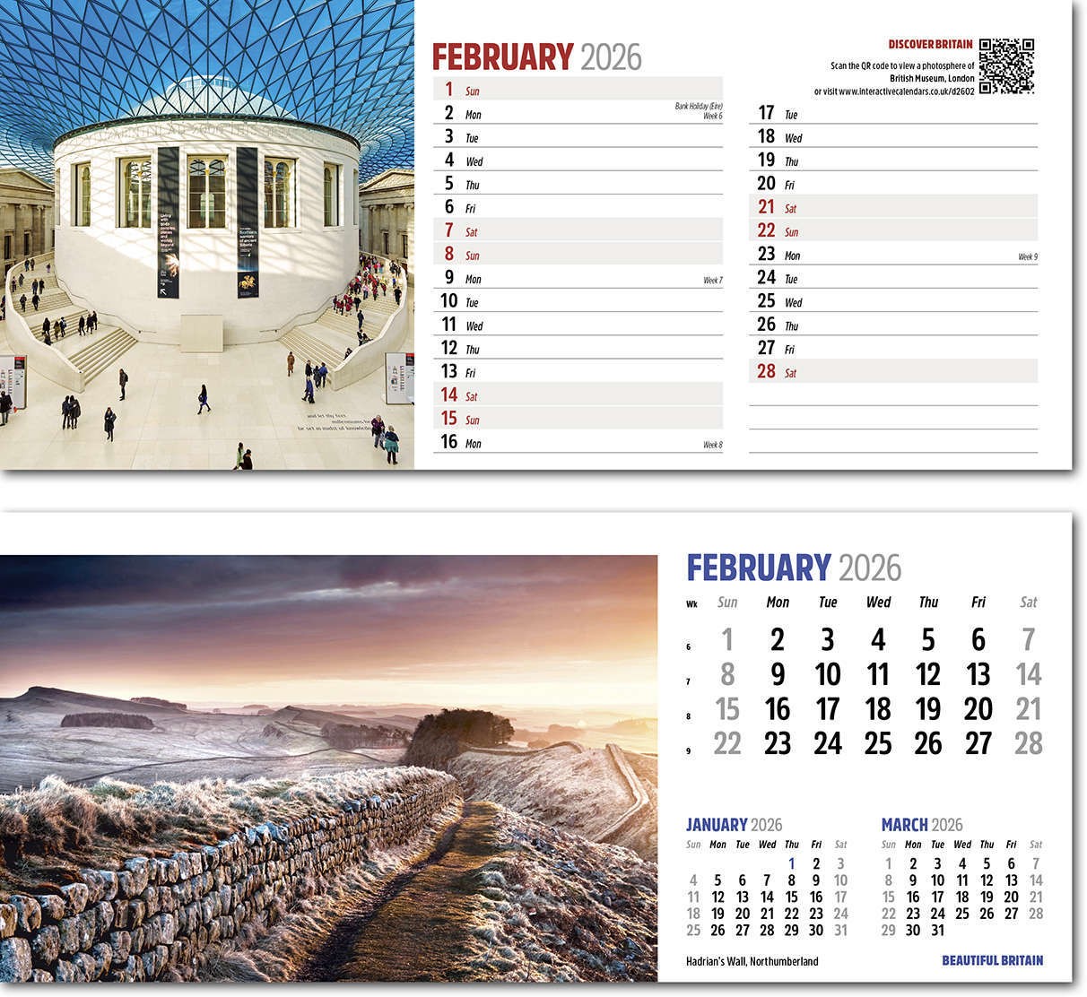 Discover Beautiful Britain Desk Calendar