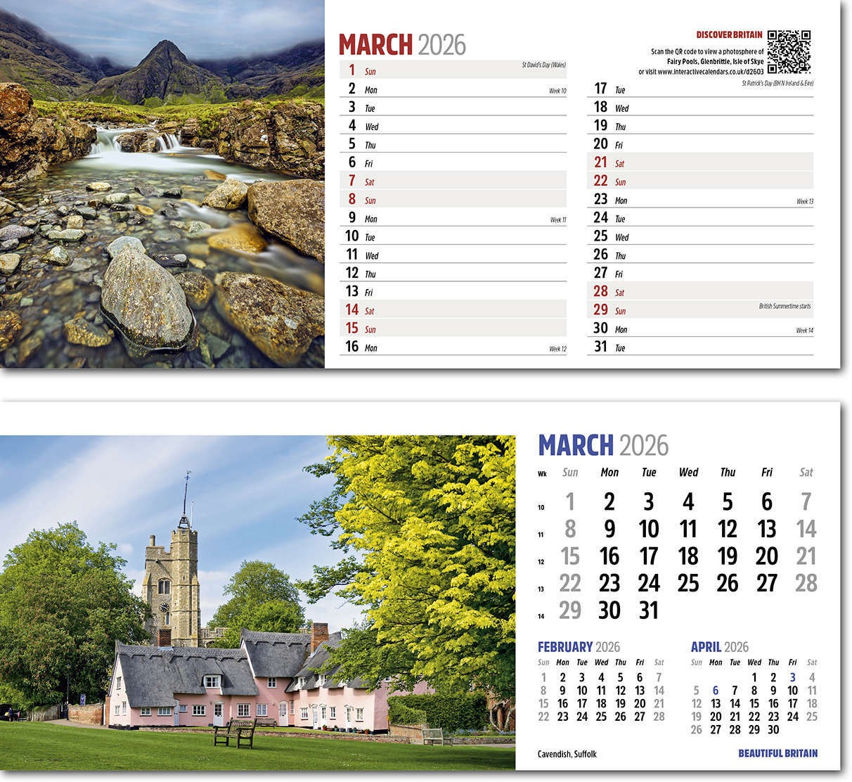 Discover Beautiful Britain Desk Calendar