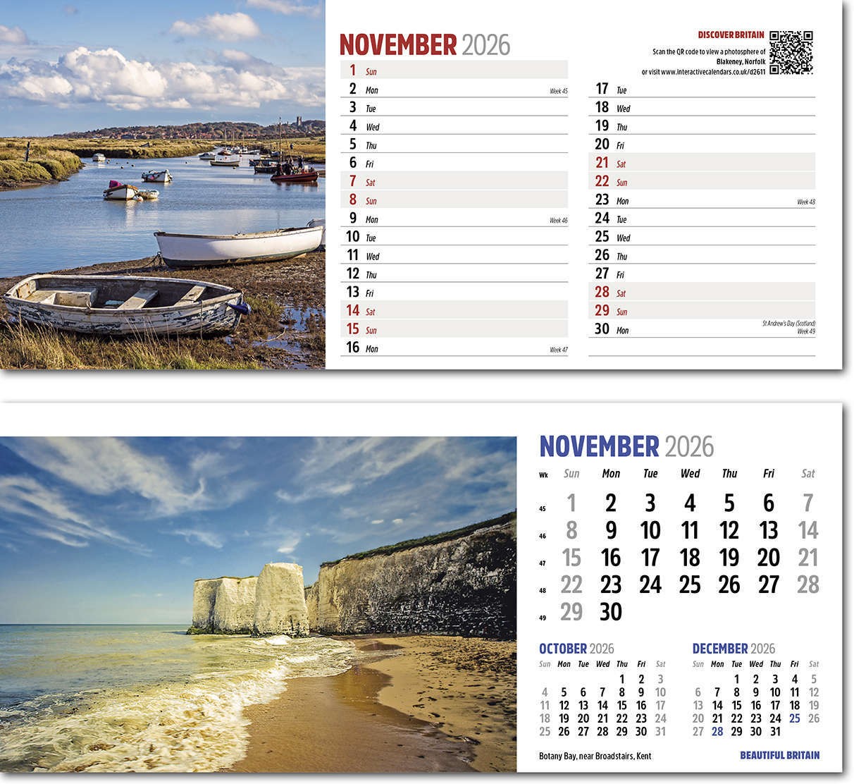 Discover Beautiful Britain Desk Calendar