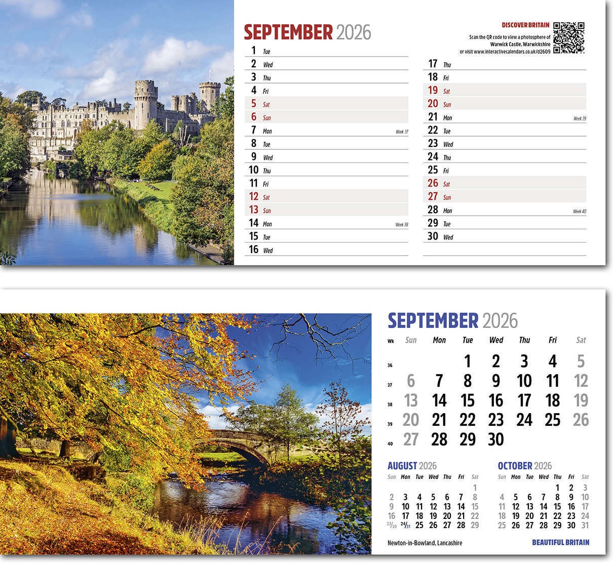 Discover Beautiful Britain Desk Calendar