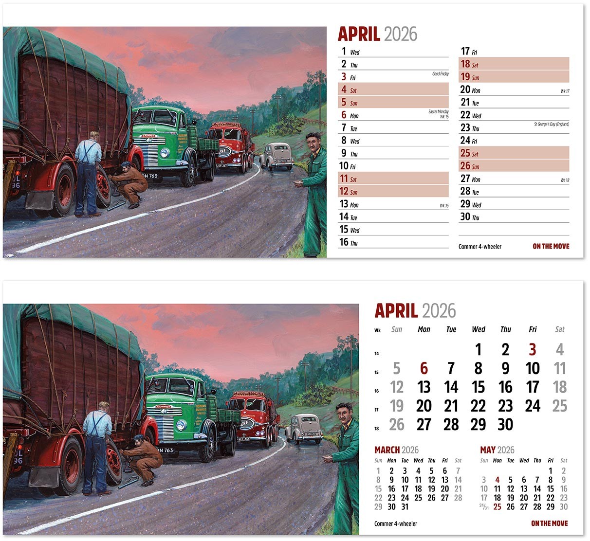 On the Move Desk Calendar