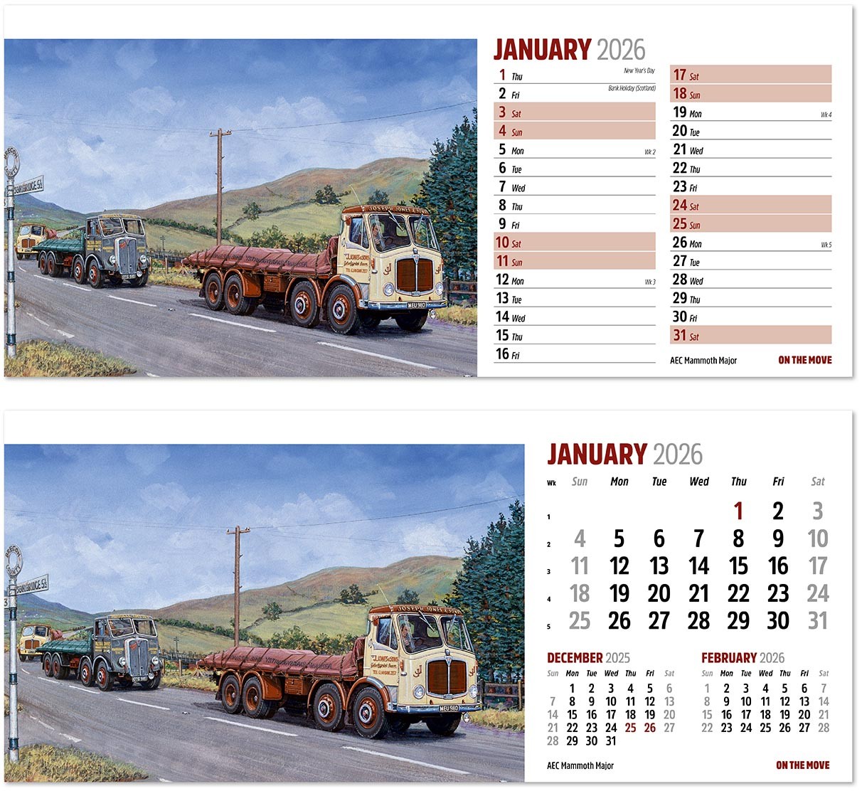 On the Move Desk Calendar
