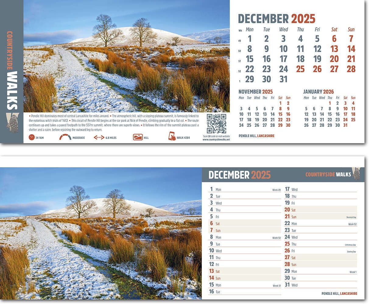 Countryside Walks Task Station Desk Calendar