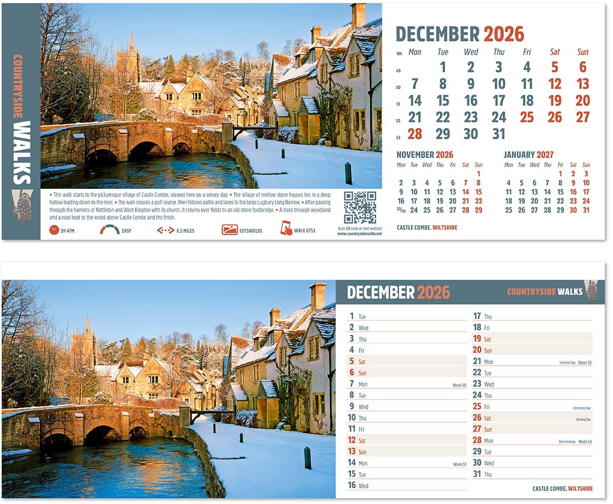 Countryside Walks Desk Calendar