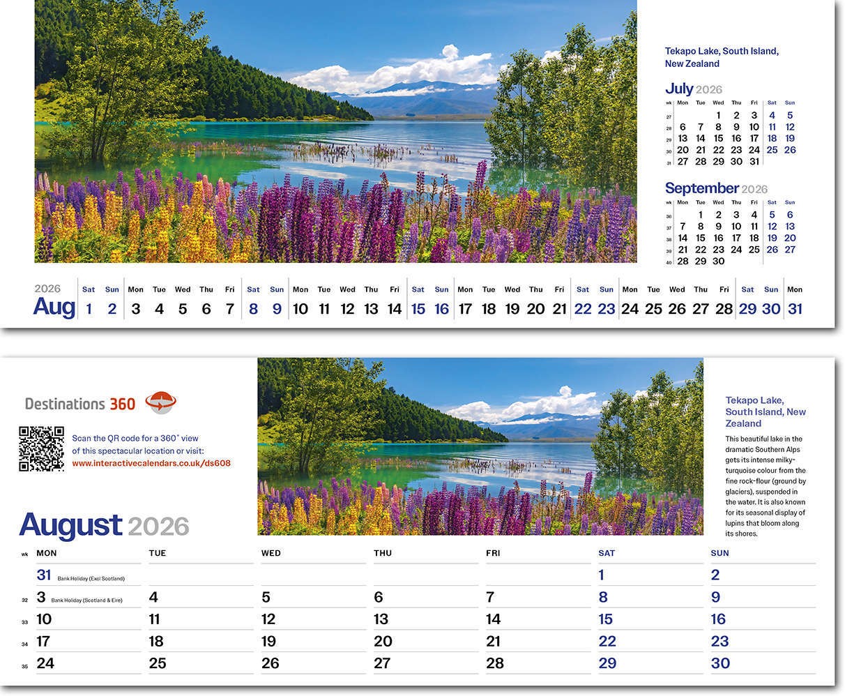 Destinations360 Note Station Desk Calendar