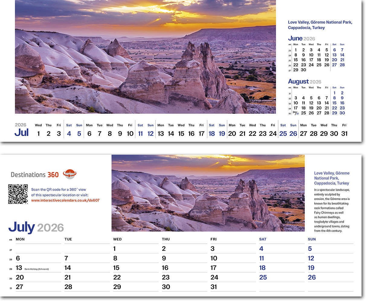 Destinations360 Note Station Desk Calendar