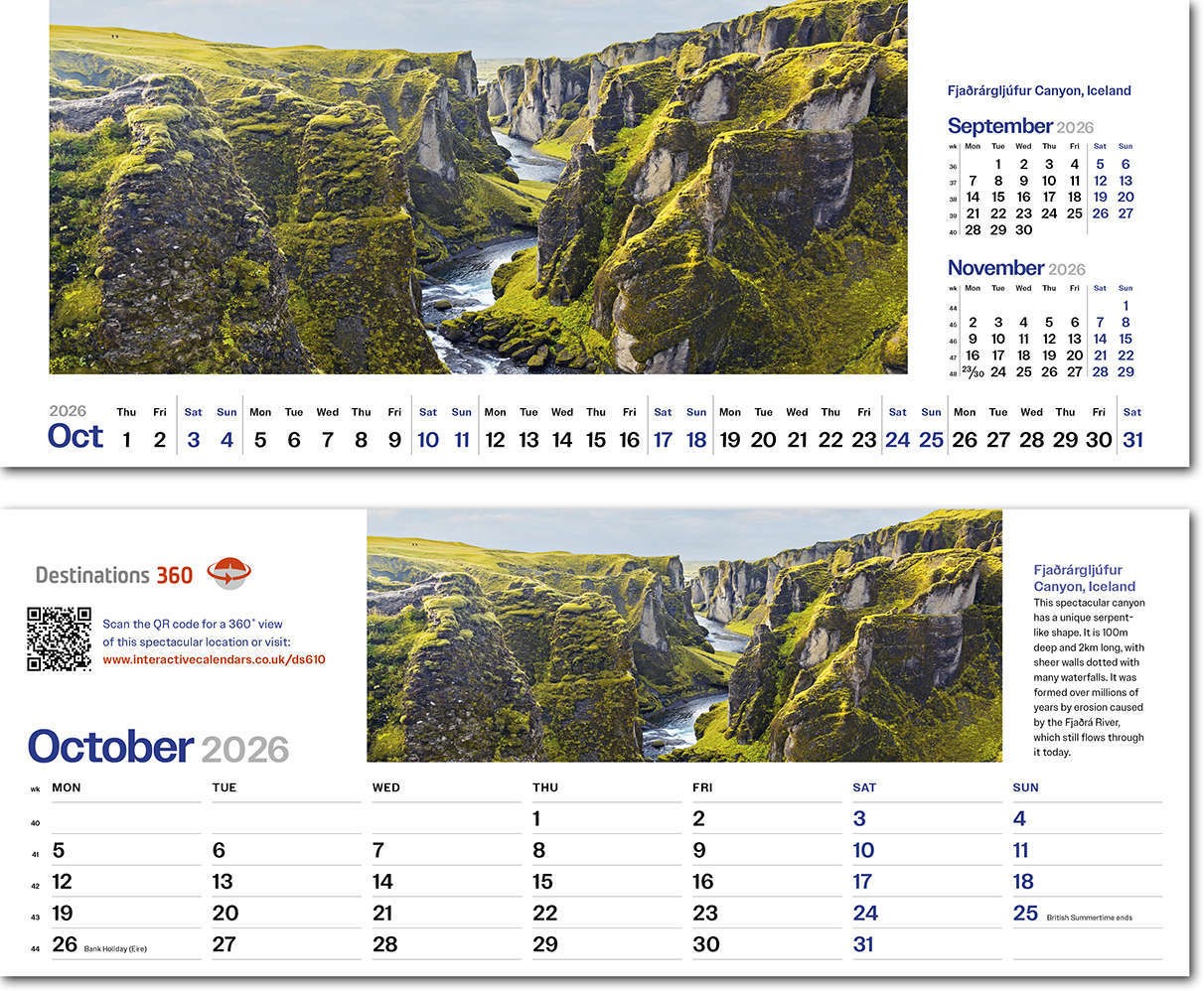 Destinations360 Desk Calendar