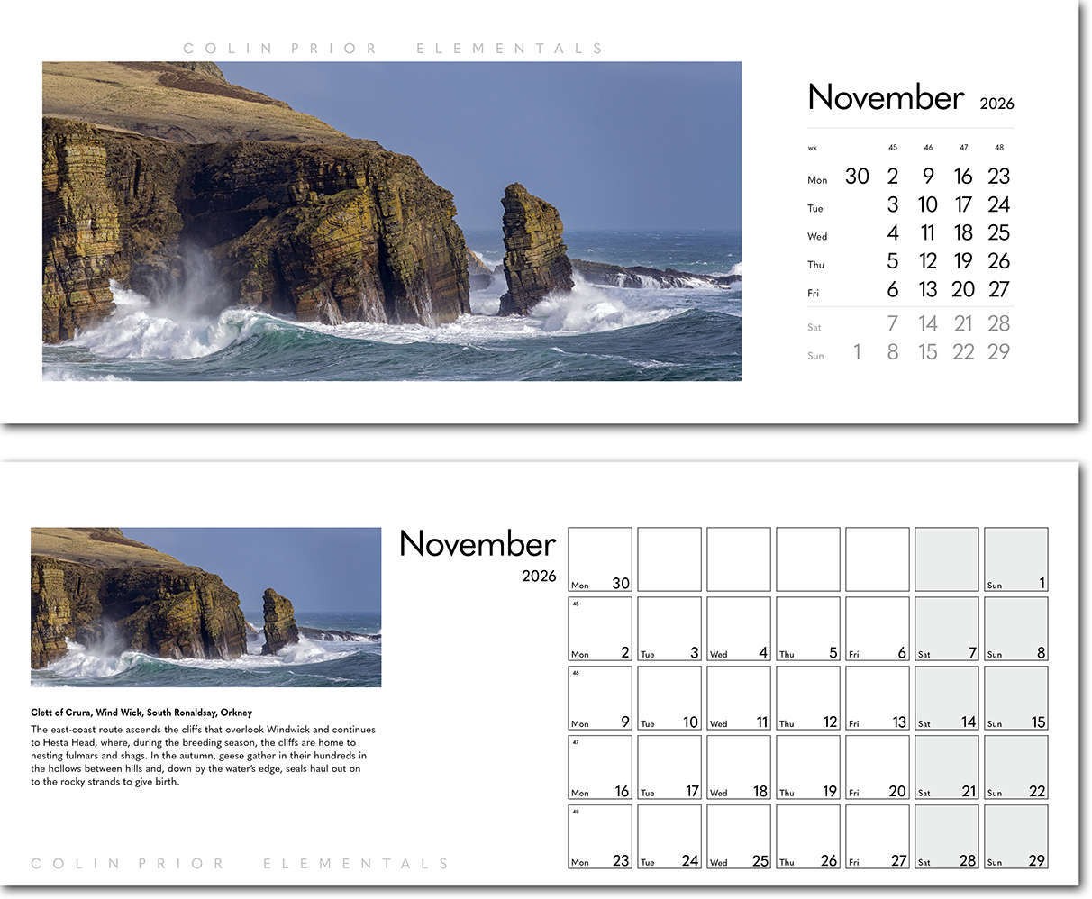 Colin Prior Elementals Premium Lined Easel Desk Calendar