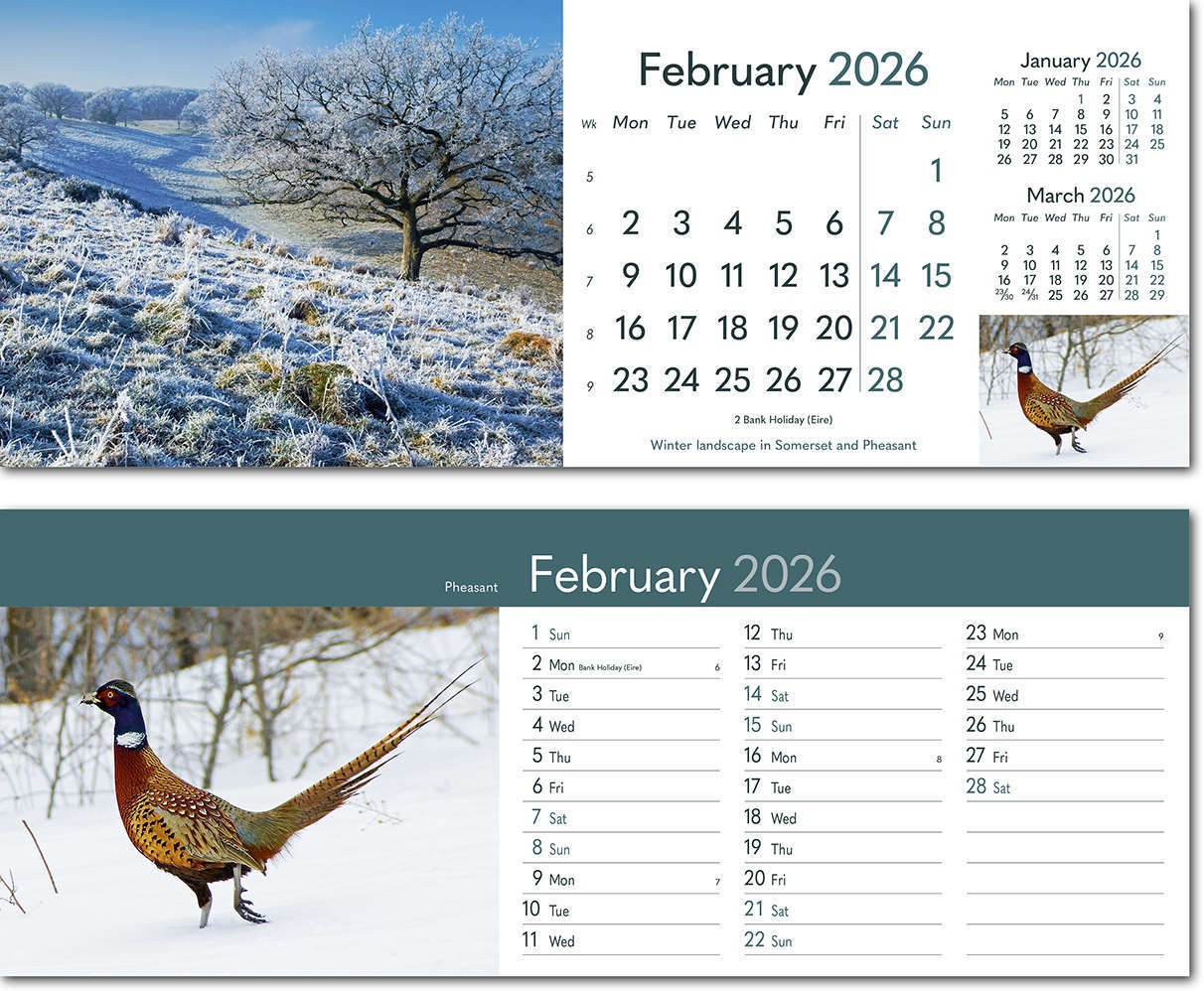 Rural Britain Premium Lined Easel Desk Calendar