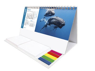 Deep Blue Note Station Desk Calendar