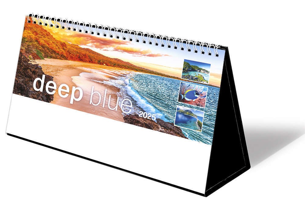 Deep Blue Premium Lined Easel Desk Calendar