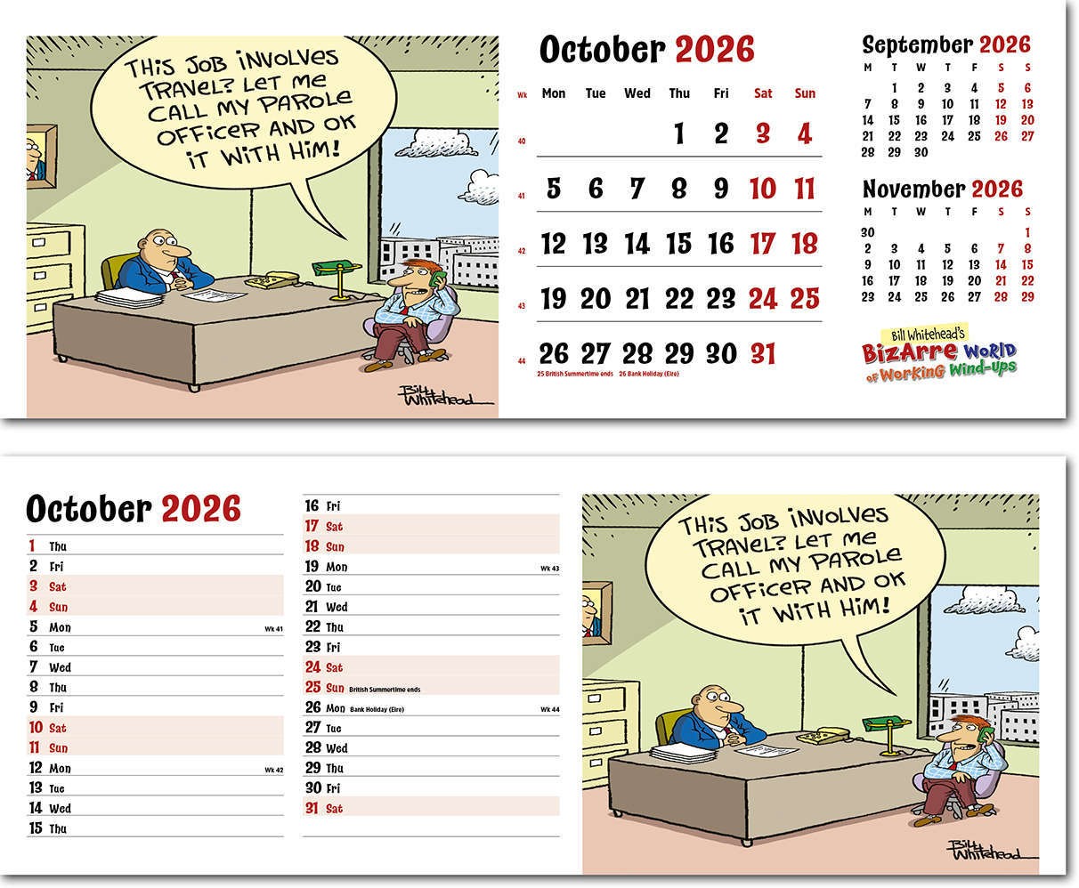 Bizarre World of Working Wind Ups Desk Calendar