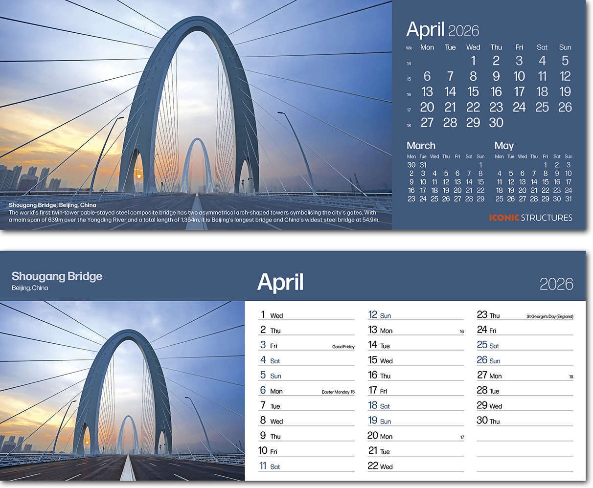 Iconic Structures Desk Calendar