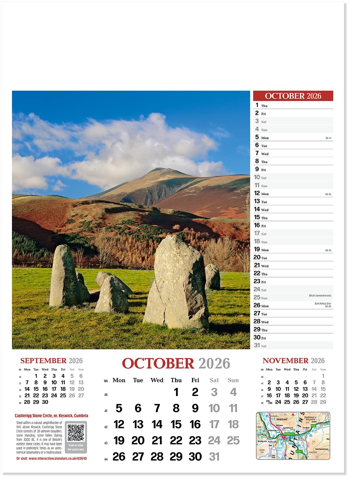Discover Britain Wall Calendar