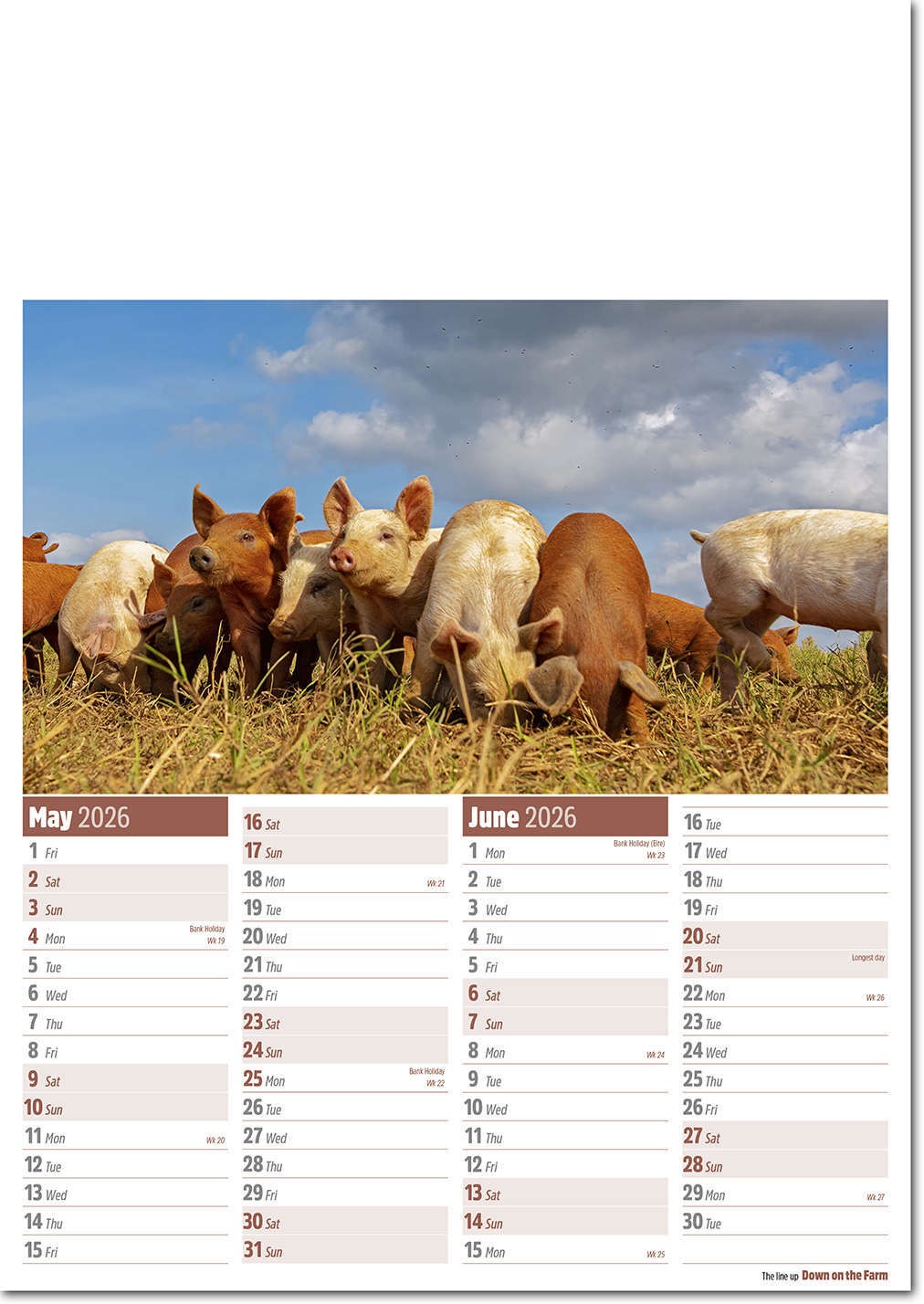 Down on the Farm Calendar